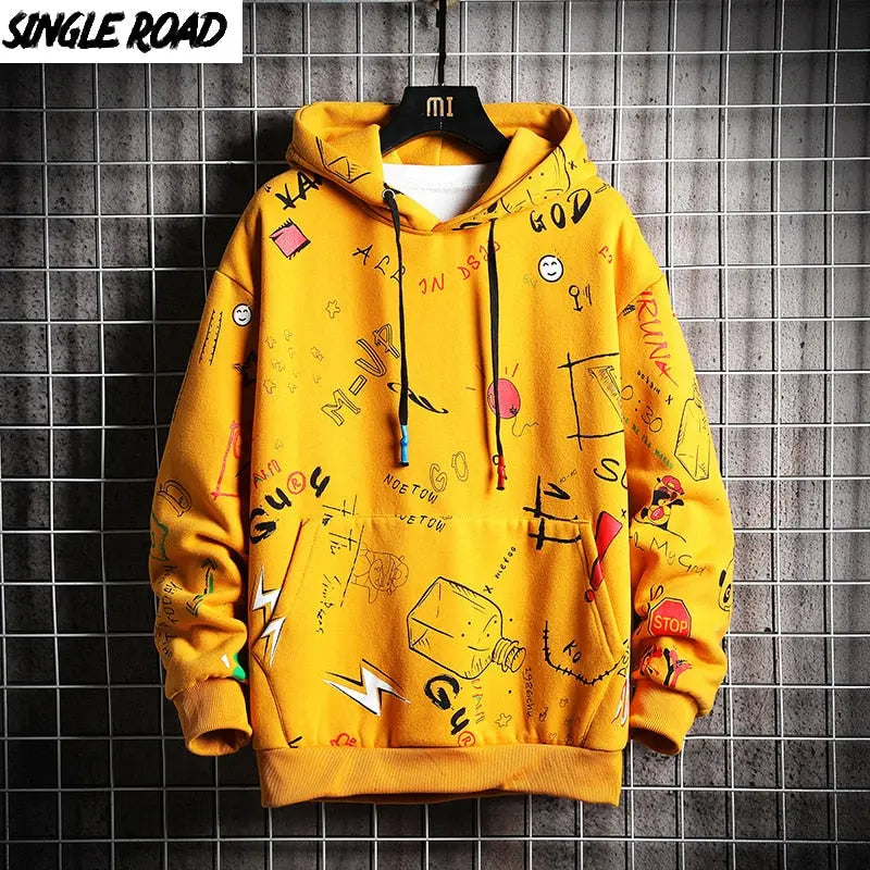 Single Anime Hoodies Men Hip Hop Men Fashion Streetsharks