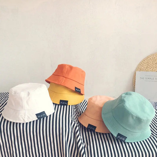 Solid Color Cotton Baby Hats Spring Summer Kids Boys Girls Sun Hats Autumn Fisherman Hat Children Beach Caps Toddler Bucket Hats Streetsharks