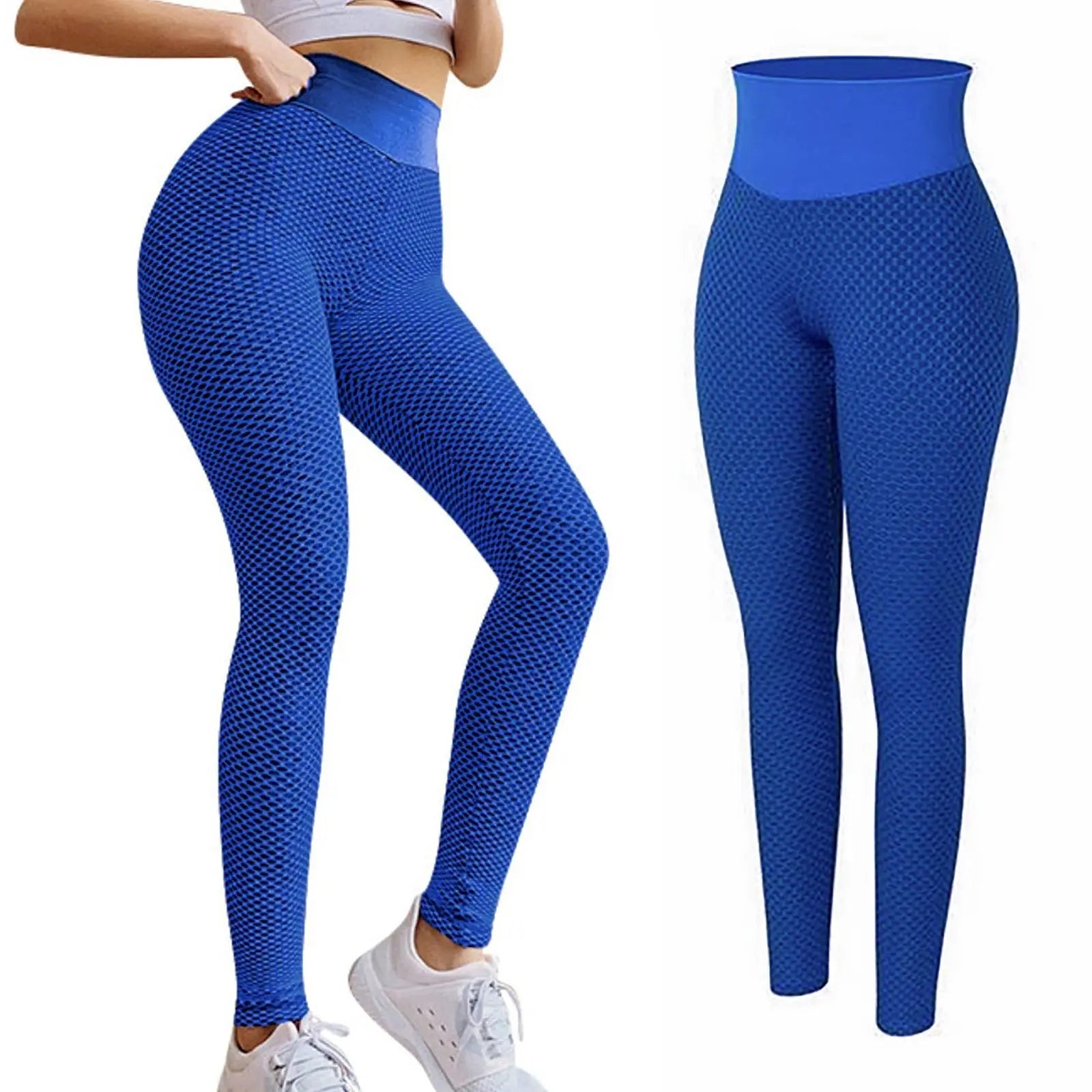 Sports High Waist Yoga Pants, Plus Size Women's Butt Lifting Workout Tights StreetSharks