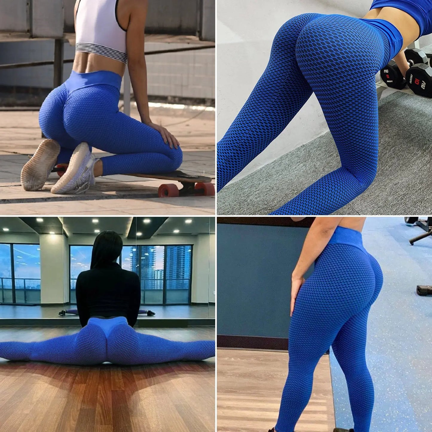 Sports High Waist Yoga Pants, Plus Size Women's Butt Lifting Workout Tights StreetSharks