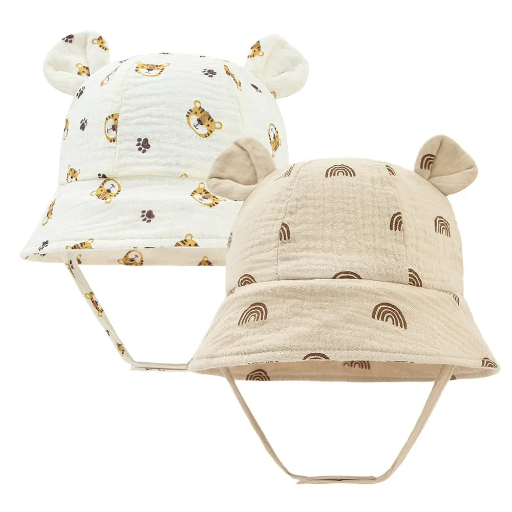 Spring Autumn Print Baby Bucket Hat Soft Cotton Hats Streetsharks