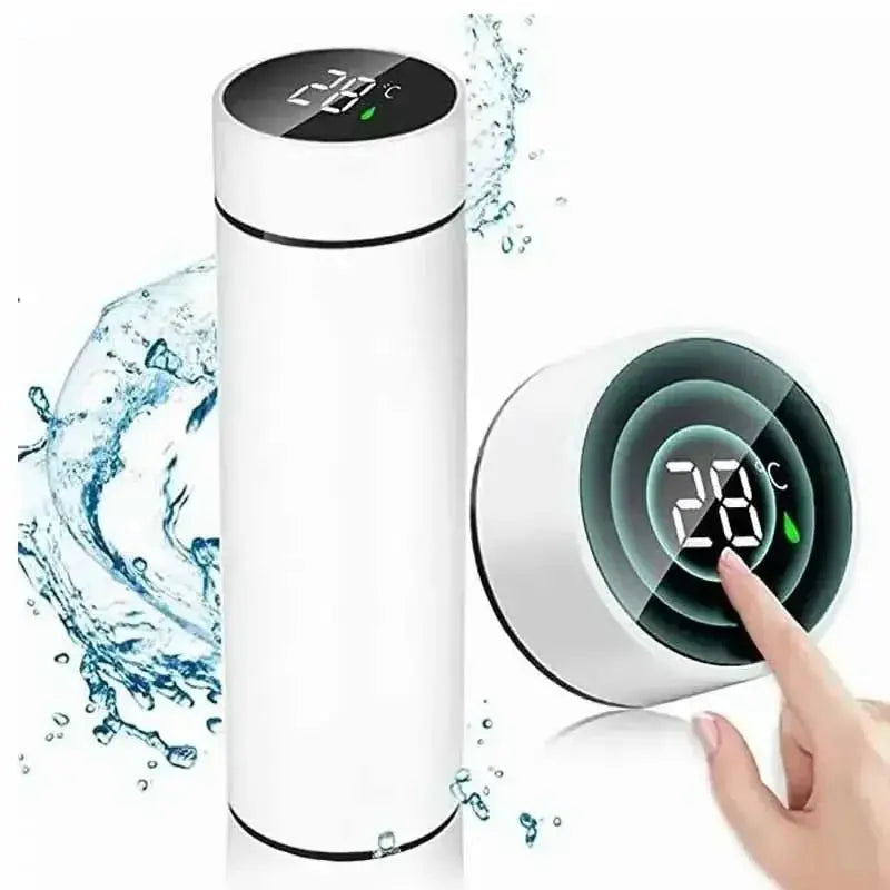 Stainless Steel Thermal Bottle with Digital Thermometer 500Ml Led Bilayer Flask Vacuum Insulated Bottle Portable Thermos Bottle - Streetsharks