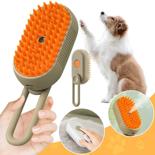 Steamy Cat Brush 3 in 1 Electric Anti-splashing for Massage Pet Grooming Comb Hair Removal Combs New Cat Brush with Steam Spray Streetsharks