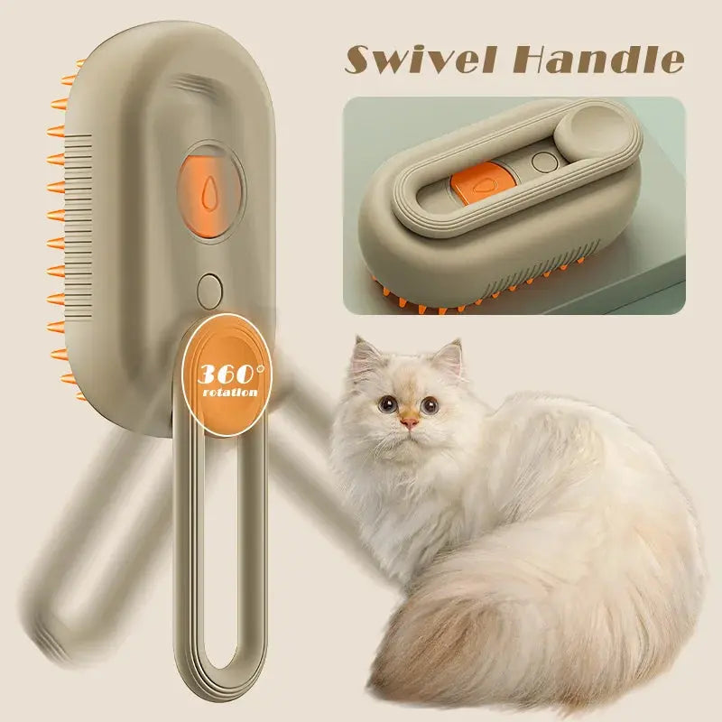 Steamy Cat Brush 3 in 1 Electric Anti-splashing for Massage Pet Grooming Comb Hair Removal Combs New Cat Brush with Steam Spray Streetsharks