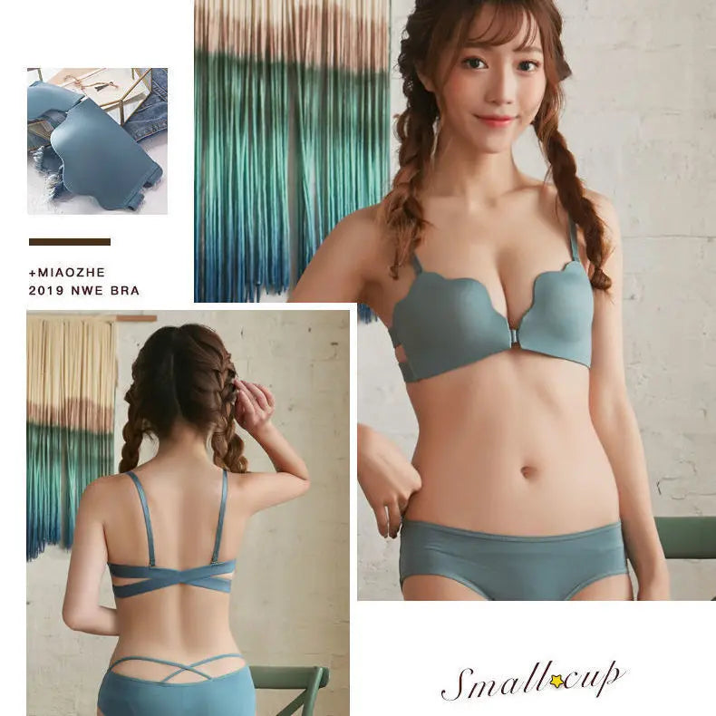 Strapless Non-Slip Underwear Women Gather Beautiful Back Bra Without Steel Ring Sexy Small Bra Streetsharks