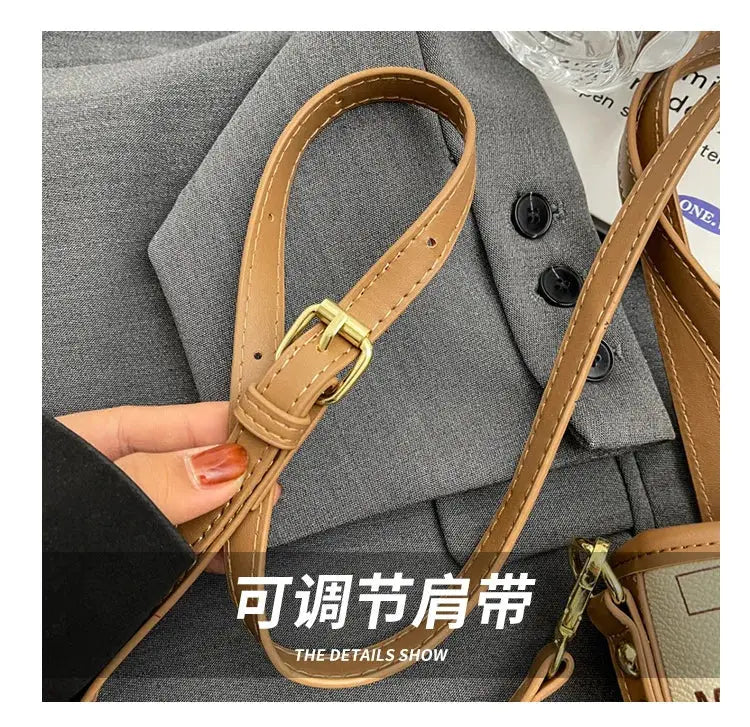 Summer New Fashion Trend Temperament Women's Single Sholder Crossbody Bags Simple Leisure Hundred Ladies Commuter Bucket Bags Streetsharks