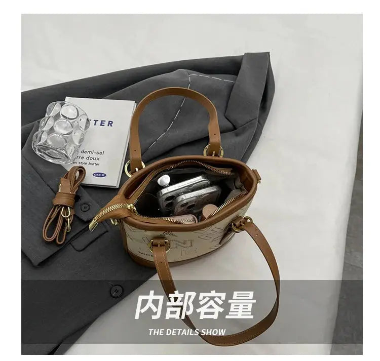 Summer New Fashion Trend Temperament Women's Single Sholder Crossbody Bags Simple Leisure Hundred Ladies Commuter Bucket Bags Streetsharks