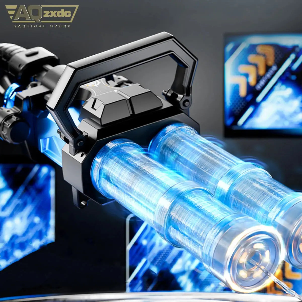 Summer Outdoor Electric Burst Water Bomb Gun Simulates flame and automatically and glows with water storage backpack Gatling Toy Streetsharks