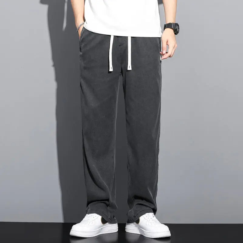 Summer Soft Lowell Fabric Thin Loose Straight Casual Trousers Streetsharks