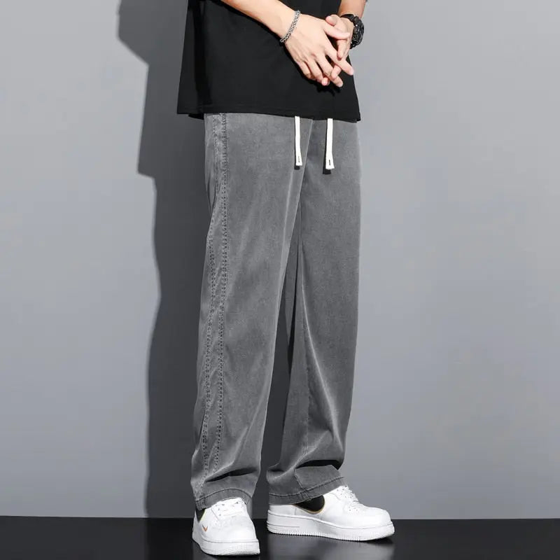 Summer Soft Lowell Fabric Thin Loose Straight Casual Trousers Streetsharks