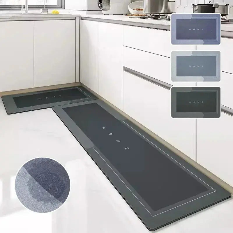 Super Absorbent Kitchen Floor Mat Diatom Mud Pad Bath Pad Anti-Slip Carpet Kitchen Mats Wipeable Wash Long Strip Carpet Streetsharks