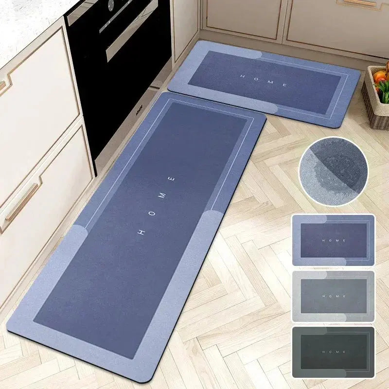 Super Absorbent Kitchen Floor Mat Diatom Mud Pad Bath Pad Anti-Slip Carpet Kitchen Mats Wipeable Wash Long Strip Carpet Streetsharks