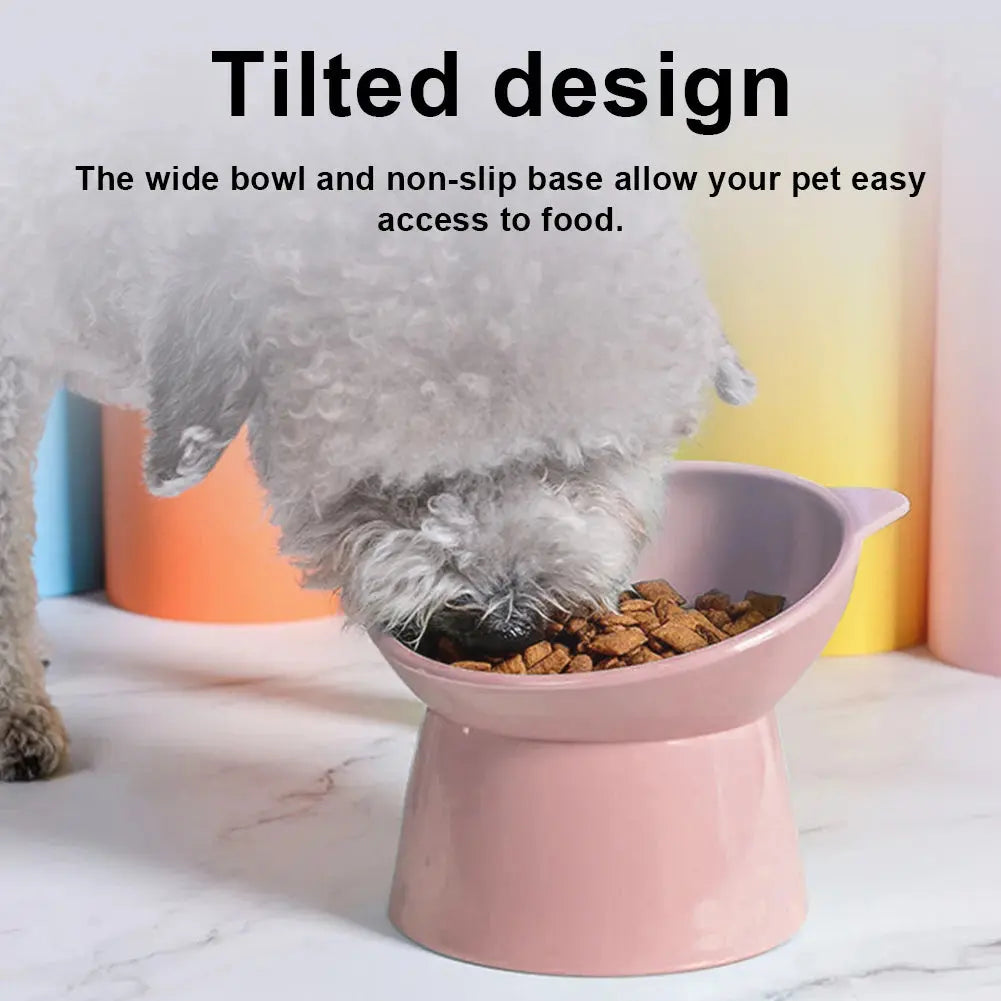 Tilted Cat Food Bowl Elevated Cat Bowl Ergonomic Cat Food Dish anti Vomiting Raised Cat Food Bowl Non Slip for Cats Dogs - Streetsharks