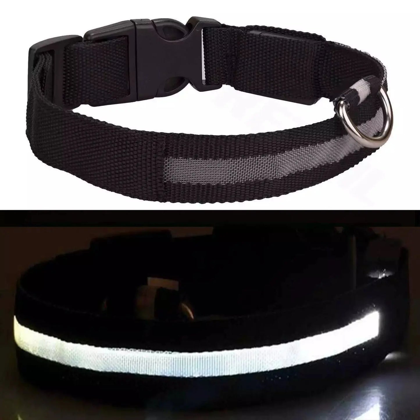 USB Rechargeable LED Pet Dog Collar Flashing Luminous Safety Light up Nylon UK - Streetsharks