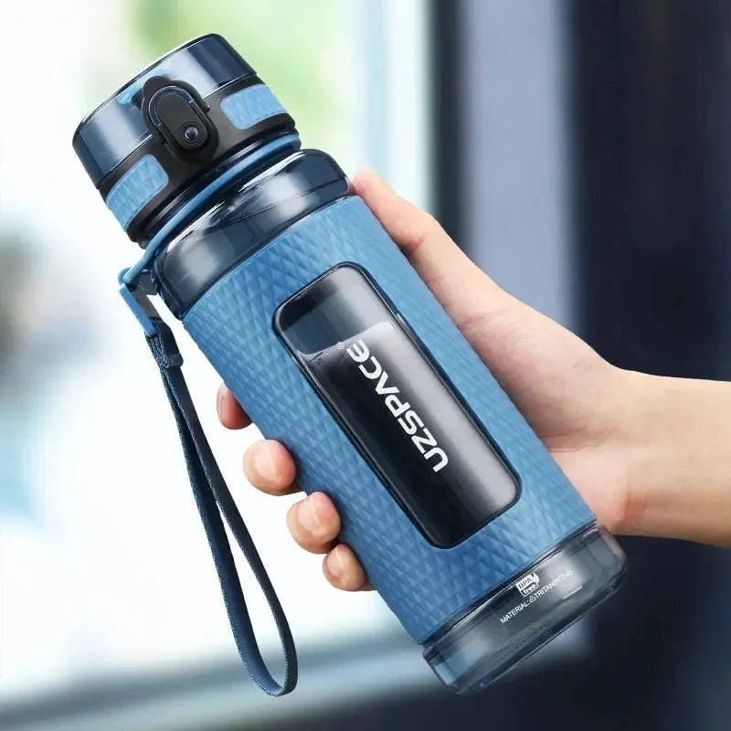 UZSPACE Sports Water Bottles Gym Leak-proof Drop-proof Portable Shaker Outdoor Travel Kettle Plastic Drink Water Bottle BPA Free Streetsharks