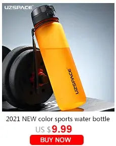 UZSPACE Sports Water Bottles Gym Leak-proof Drop-proof Portable Shaker Outdoor Travel Kettle Plastic Drink Water Bottle BPA Free Streetsharks