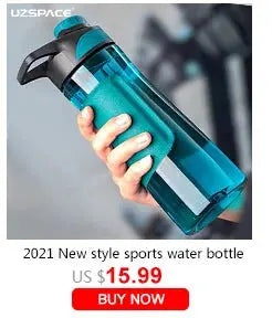 UZSPACE Sports Water Bottles Gym Leak-proof Drop-proof Portable Shaker Outdoor Travel Kettle Plastic Drink Water Bottle BPA Free Streetsharks