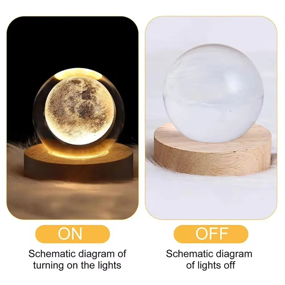 Unique 3D Crystal Ball Lamp with Galaxy and Planetary Projections USB Night Light for Cozy Atmosphere Plasma Ball - Streetsharks