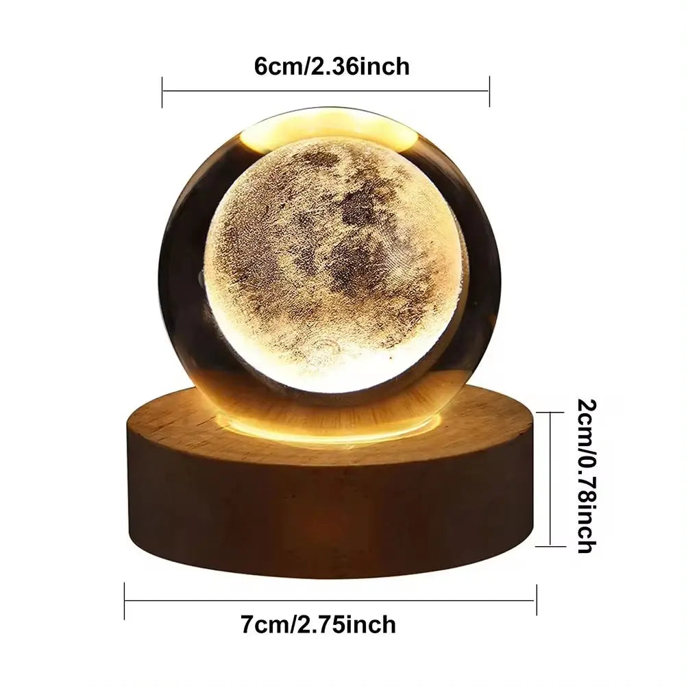 Unique 3D Crystal Ball Lamp with Galaxy and Planetary Projections USB Night Light for Cozy Atmosphere Plasma Ball - Streetsharks