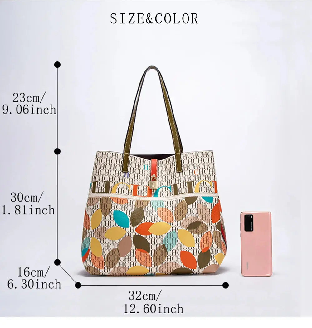 Unique Printing Design Women's Large Capacity Shoulder Bag Fashion Retro Style Exquisite Floral Women's Handbag Streetsharks