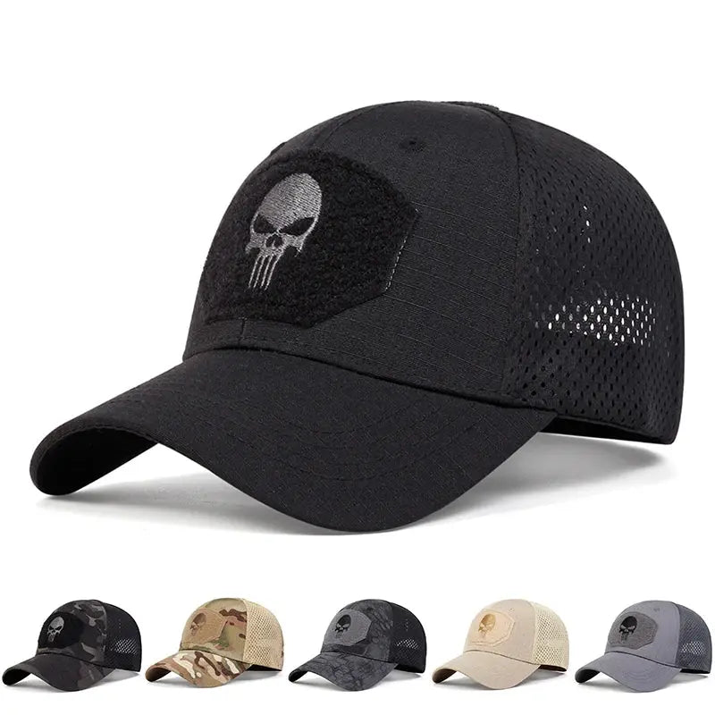 Unisex Skull Embroidery Lable Breathable Baseball Caps Spring and Autumn Outdoor Adjustable Casual Hat Sunscreen Hat Streetsharks