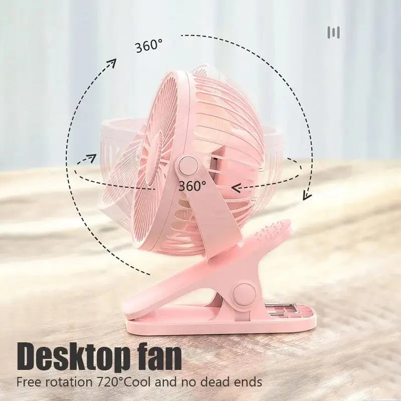 Usb Mini Fan Mini Student Class Dormitory Quiet Office Desktop Clip Charging Fan Ultra Long Range Silent Clip Fan Rechargeable Streetsharks