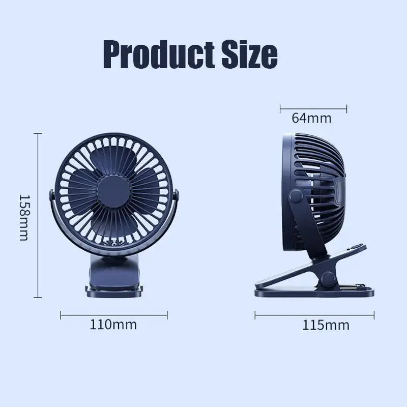 Usb Mini Fan Mini Student Class Dormitory Quiet Office Desktop Clip Charging Fan Ultra Long Range Silent Clip Fan Rechargeable Streetsharks