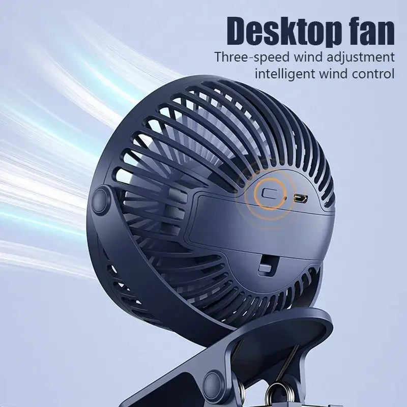 Usb Mini Fan Mini Student Class Dormitory Quiet Office Desktop Clip Charging Fan Ultra Long Range Silent Clip Fan Rechargeable Streetsharks