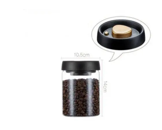 Vacuum Sealed Jug Set Black Coffee Beans Glass Airtight Canister Kitchen Food Grains Candy Keep Good Storage Jar Set Kitchen Gadgets Streetsharks