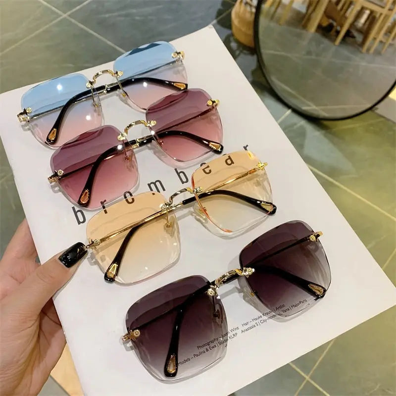 Vintage Clip Frameless UV Sunglasses SIAL