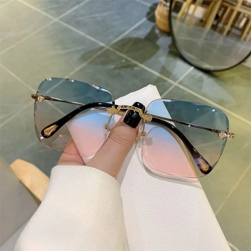 Vintage Clip Frameless UV Sunglasses SIAL