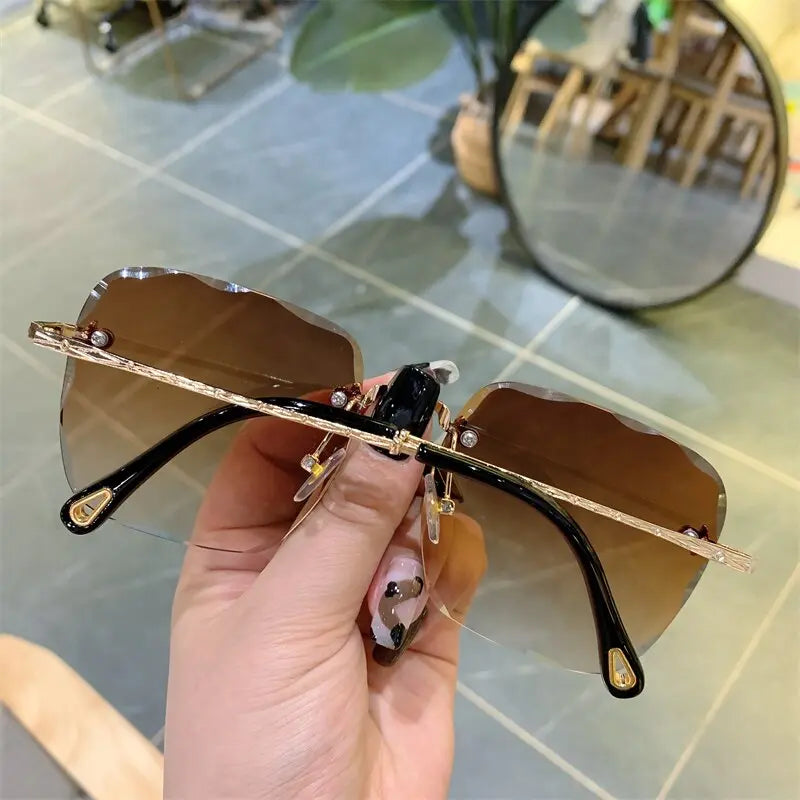 Vintage Clip Frameless UV Sunglasses SIAL