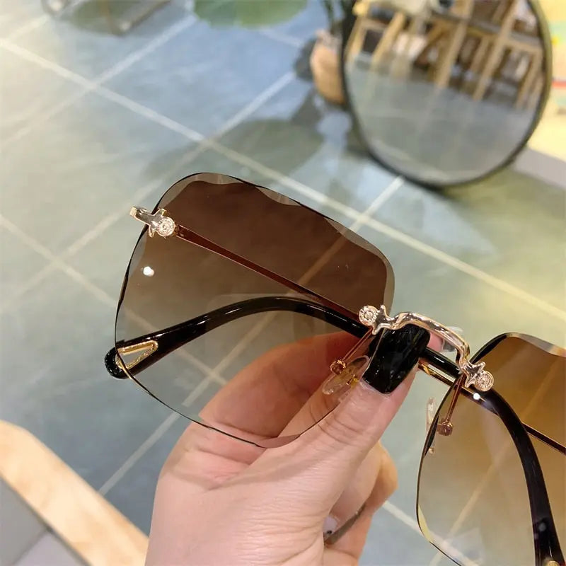 Vintage Clip Frameless UV Sunglasses SIAL