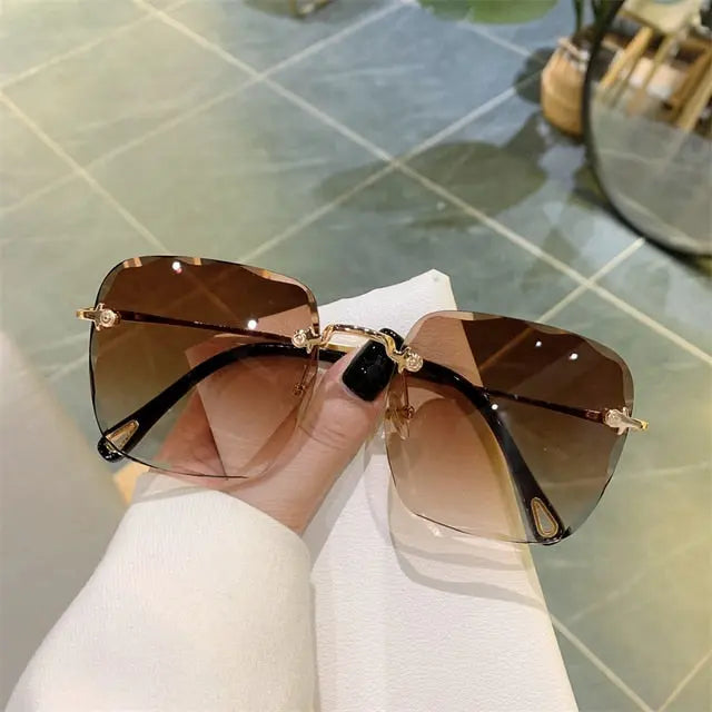 Vintage Clip Frameless UV Sunglasses SIAL