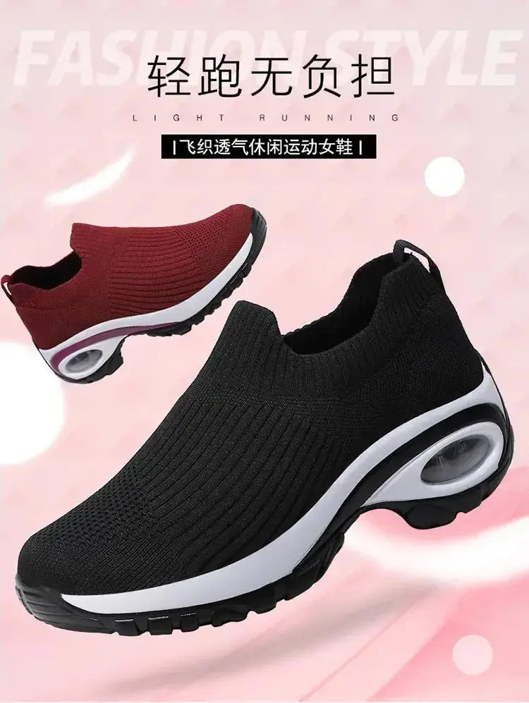 Wedge Platform Sneakers Women New Fashion Casual Sport Shoes Ladies Air Cushion Running Mesh Breathable Women Vulcanized Shoes Streetsharks