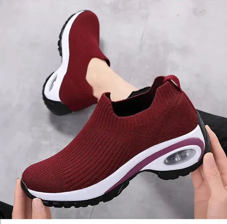 Wedge Platform Sneakers Women New Fashion Casual Sport Shoes Ladies Air Cushion Running Mesh Breathable Women Vulcanized Shoes Streetsharks