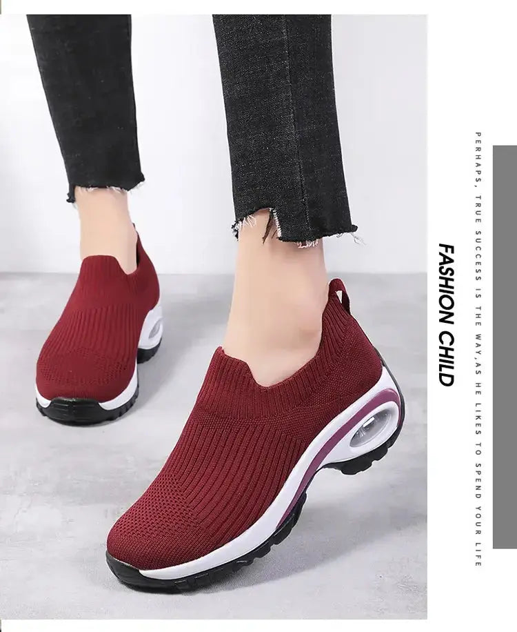 Wedge Platform Sneakers Women New Fashion Casual Sport Shoes Ladies Air Cushion Running Mesh Breathable Women Vulcanized Shoes Streetsharks