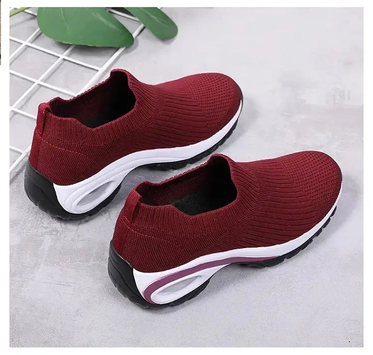 Wedge Platform Sneakers Women New Fashion Casual Sport Shoes Ladies Air Cushion Running Mesh Breathable Women Vulcanized Shoes Streetsharks