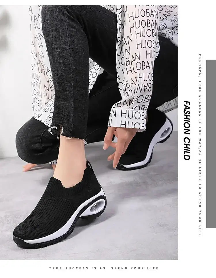 Wedge Platform Sneakers Women New Fashion Casual Sport Shoes Ladies Air Cushion Running Mesh Breathable Women Vulcanized Shoes Streetsharks