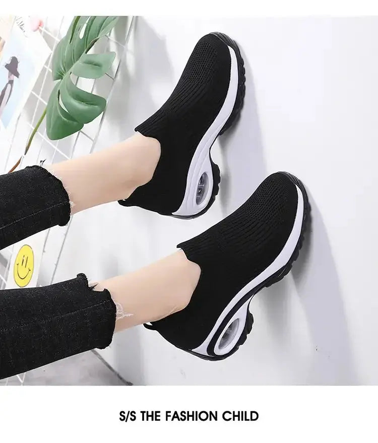 Wedge Platform Sneakers Women New Fashion Casual Sport Shoes Ladies Air Cushion Running Mesh Breathable Women Vulcanized Shoes Streetsharks