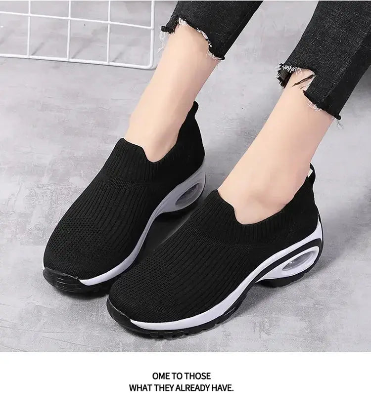 Wedge Platform Sneakers Women New Fashion Casual Sport Shoes Ladies Air Cushion Running Mesh Breathable Women Vulcanized Shoes Streetsharks