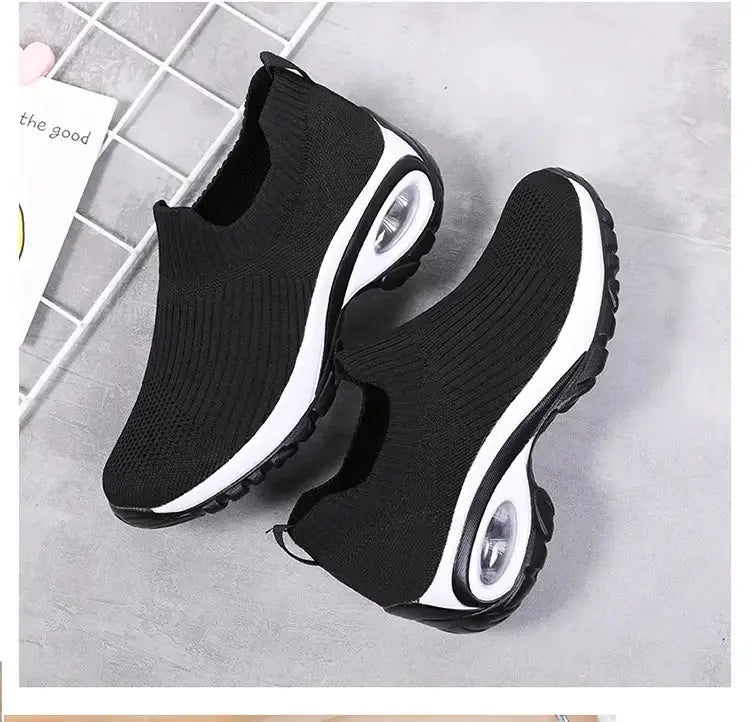 Wedge Platform Sneakers Women New Fashion Casual Sport Shoes Ladies Air Cushion Running Mesh Breathable Women Vulcanized Shoes Streetsharks