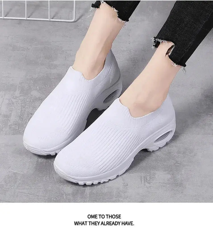 Wedge Platform Sneakers Women New Fashion Casual Sport Shoes Ladies Air Cushion Running Mesh Breathable Women Vulcanized Shoes Streetsharks