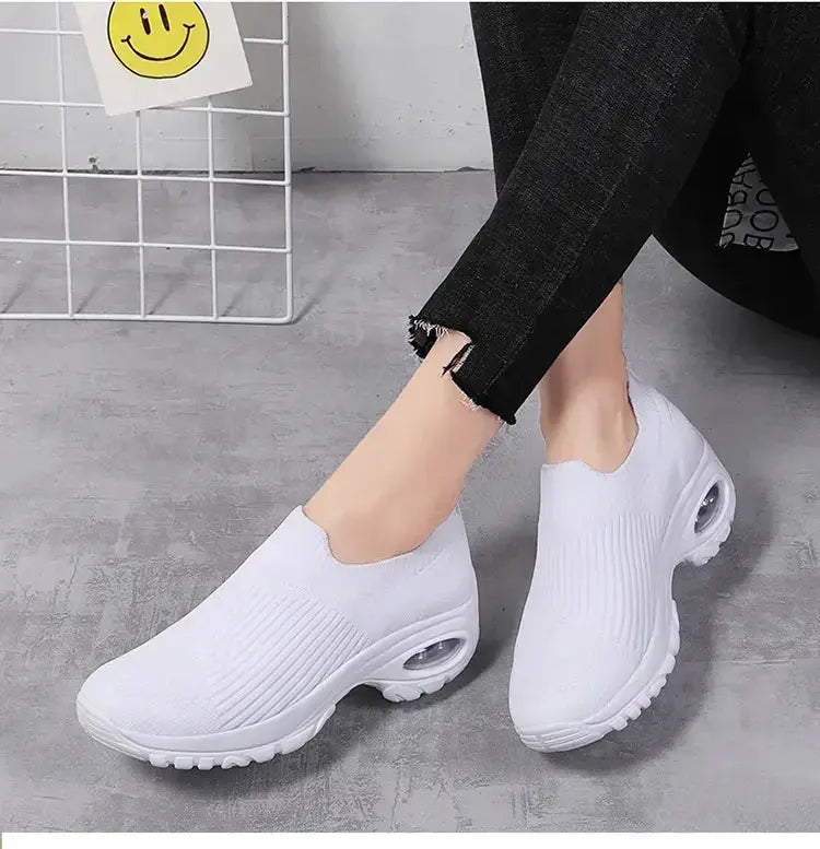 Wedge Platform Sneakers Women New Fashion Casual Sport Shoes Ladies Air Cushion Running Mesh Breathable Women Vulcanized Shoes Streetsharks