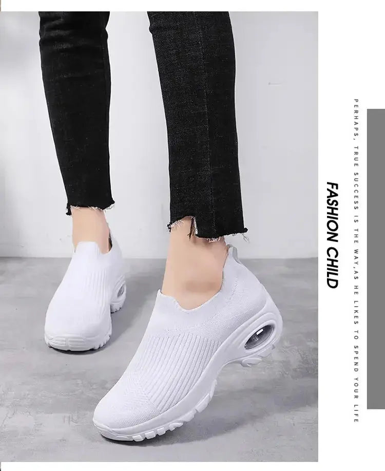 Wedge Platform Sneakers Women New Fashion Casual Sport Shoes Ladies Air Cushion Running Mesh Breathable Women Vulcanized Shoes Streetsharks