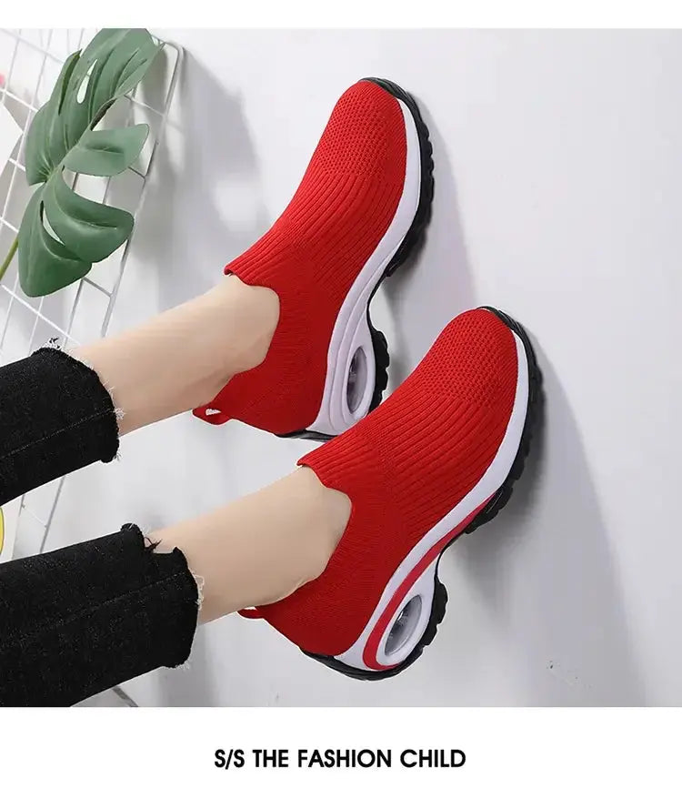 Wedge Platform Sneakers Women New Fashion Casual Sport Shoes Ladies Air Cushion Running Mesh Breathable Women Vulcanized Shoes Streetsharks