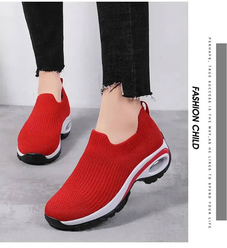 Wedge Platform Sneakers Women New Fashion Casual Sport Shoes Ladies Air Cushion Running Mesh Breathable Women Vulcanized Shoes Streetsharks