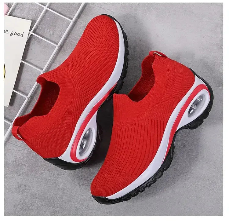 Wedge Platform Sneakers Women New Fashion Casual Sport Shoes Ladies Air Cushion Running Mesh Breathable Women Vulcanized Shoes Streetsharks