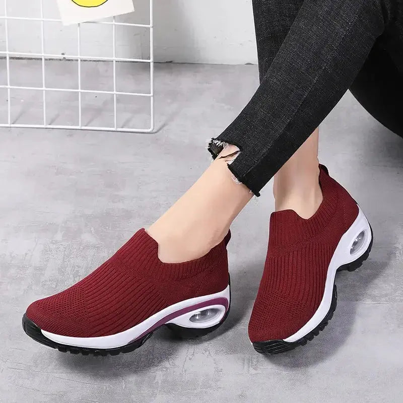 Wedge Platform Sneakers Women New Fashion Casual Sport Shoes Ladies Air Cushion Running Mesh Breathable Women Vulcanized Shoes Streetsharks