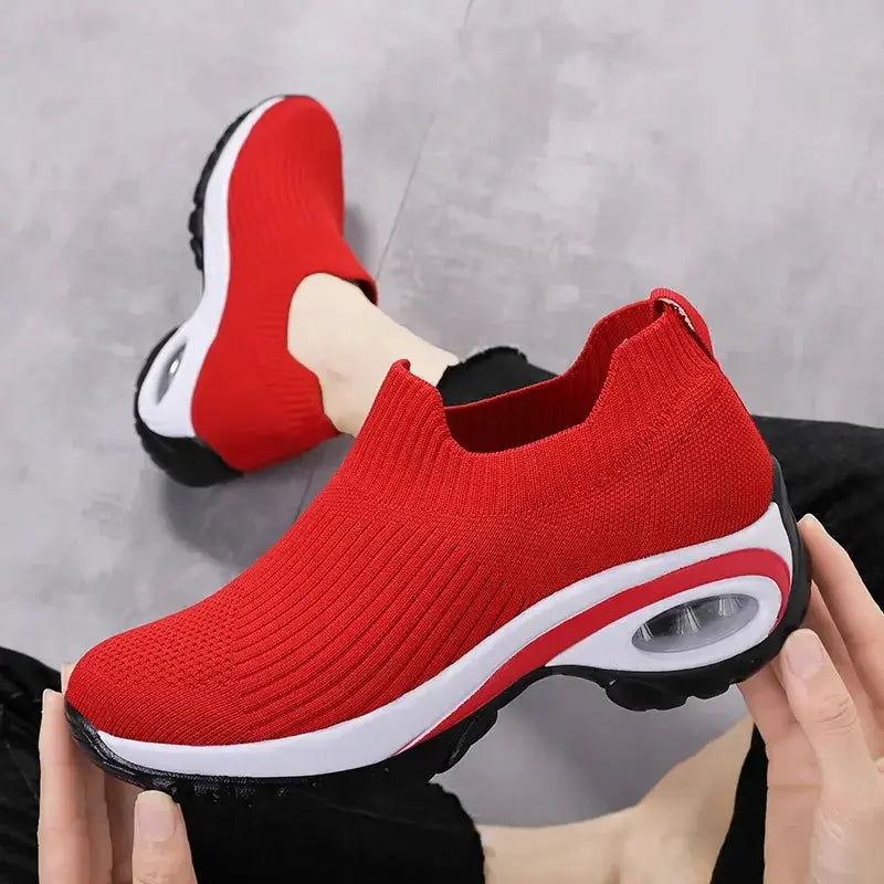 Wedge Platform Sneakers Women New Fashion Casual Sport Shoes Ladies Air Cushion Running Mesh Breathable Women Vulcanized Shoes Streetsharks